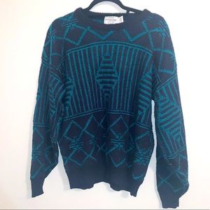 MENS VINTAGE 80s SWEATER INTREPID MANHATTAN LARGE